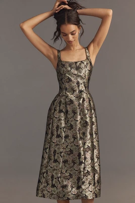 Maeve Sleeveless Square-Neck Fit & Flare Midi Dress