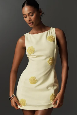 Endless Rose Linen Blend Sleeveless Open-Back Mini Dress