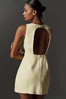 Endless Rose Linen Blend Sleeveless Open-Back Mini Dress