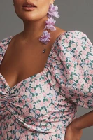 English Factory Puff-Sleeve Floral Mini Dress