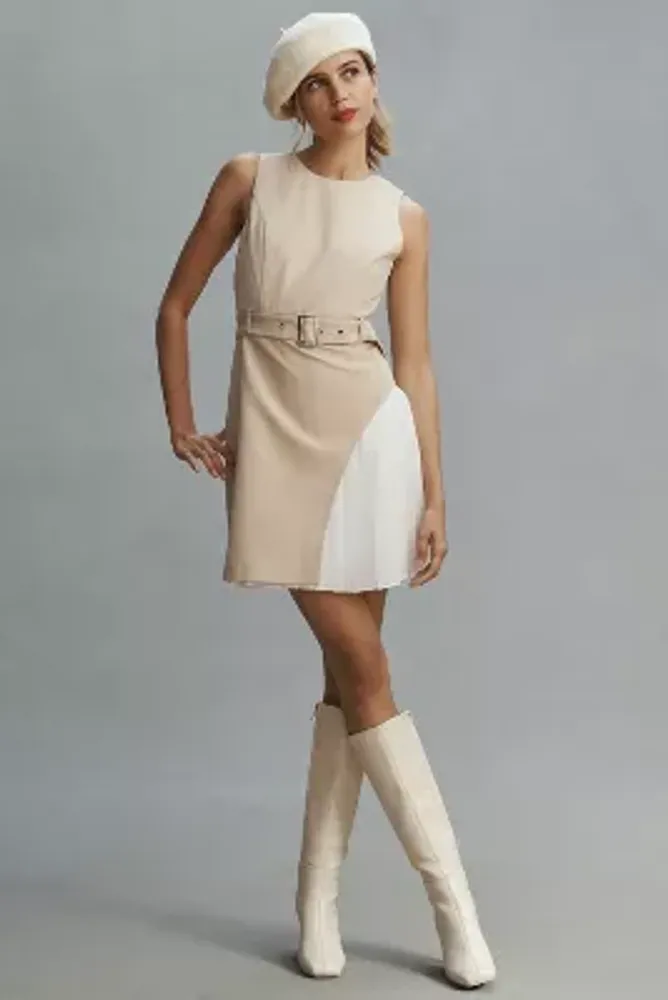English Factory Sleeveless Pleated Mini Dress
