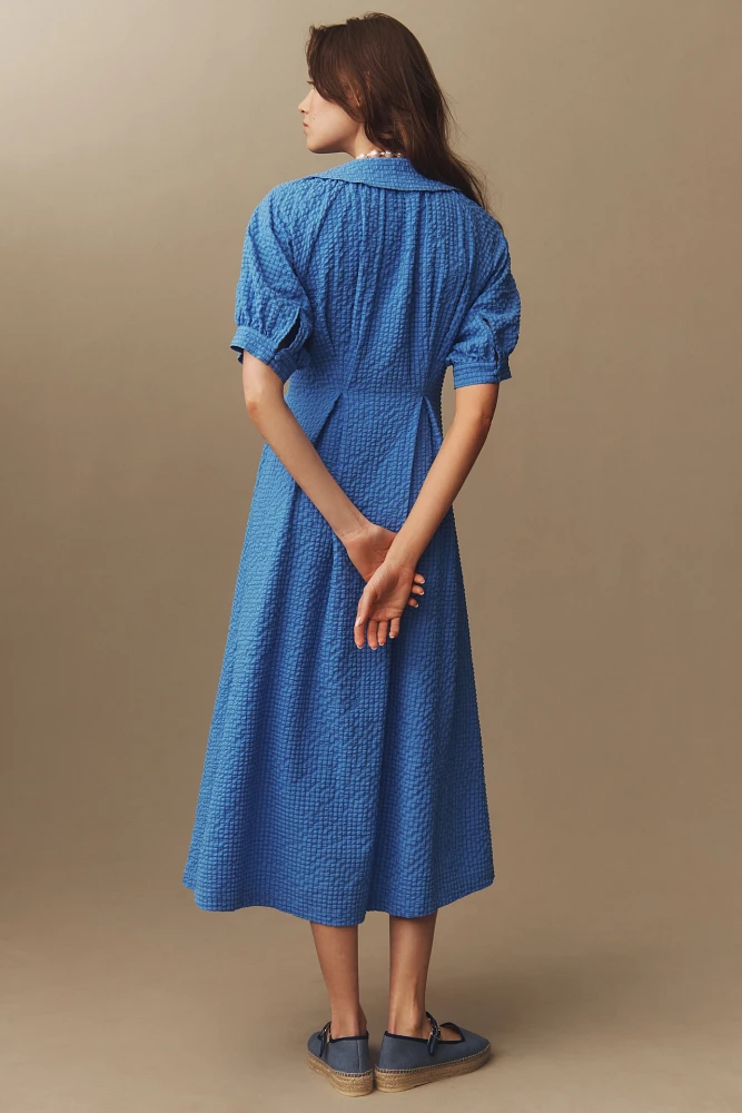 English Factory Puff-Sleeve Shirt Dress