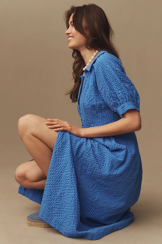 English Factory Puff-Sleeve Shirt Dress