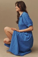 English Factory Puff-Sleeve Shirt Dress