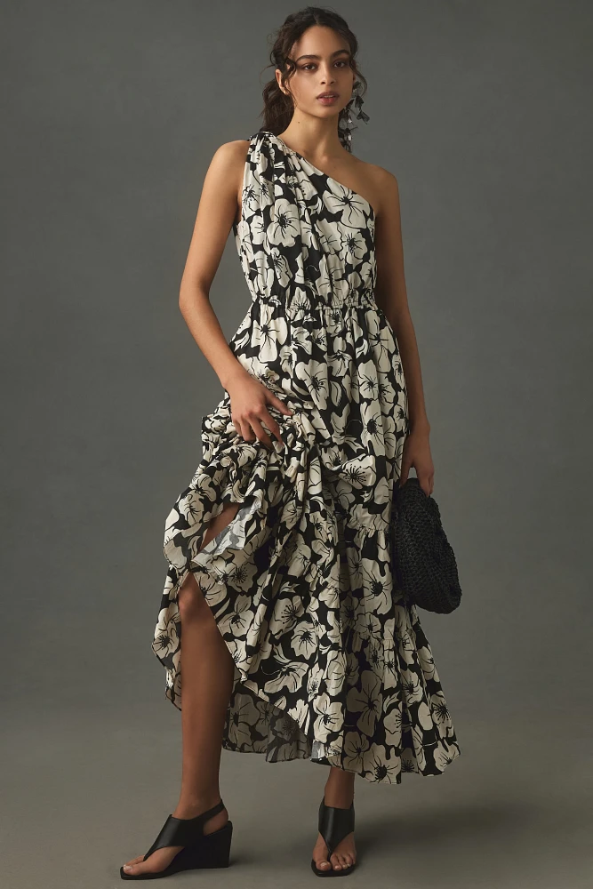 English Factory One-Shoulder A-Line Maxi Dress