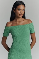 English Factory Off-The-Shoulder Textured Midi Dress