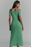 English Factory Off-The-Shoulder Textured Midi Dress