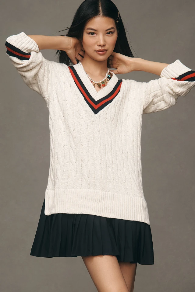 English Factory Pleated Twofer Sweater Mini Dress | The Summit