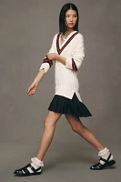 English Factory Pleated Twofer Sweater Mini Dress