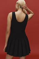 English Factory Scoop-Neck Pleated Mini Dress