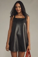 English Factory Faux-Leather Mini Shift Dress