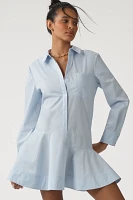 English Factory Long-Sleeve A-Line Mini Shirt Dress