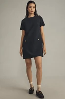 English Factory Short-Sleeve Crew-Neck Shift Mini Dress