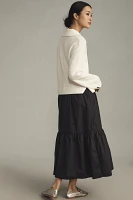 English Factory Long-Sleeve Polo Twofer Midi Dress