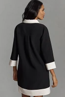 English Factory Long-Sleeve Collared Shift Mini Dress