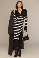 English Factory Long-Sleeve Collared Knit Midi Dress