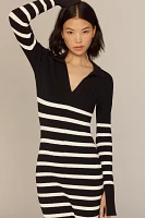 English Factory Long-Sleeve Collared Knit Midi Dress