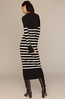 English Factory Long-Sleeve Collared Knit Midi Dress