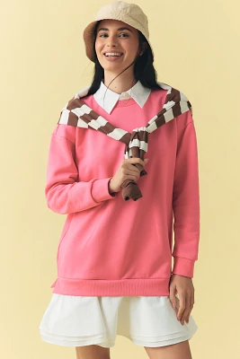 English Factory Long-Sleeve Collared Twofer Mini Dress