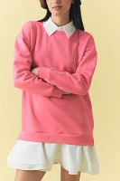 English Factory Long-Sleeve Collared Twofer Mini Dress