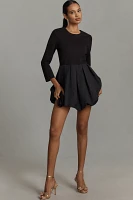 English Factory Long-Sleeve Twofer Bubble Mini Dress