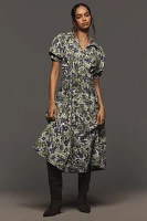 English Factory Short-Sleeve A-Line Midi Shirt Dress