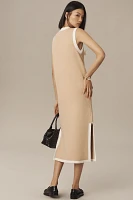 English Factory Bow Button-Front Knit Midi Dress