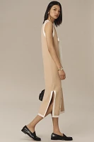 English Factory Bow Button-Front Knit Midi Dress