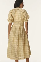 English Factory Short-Sleeve V-Neck A-Line Midi Shirt Dress