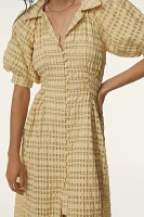 English Factory Short-Sleeve V-Neck A-Line Midi Shirt Dress