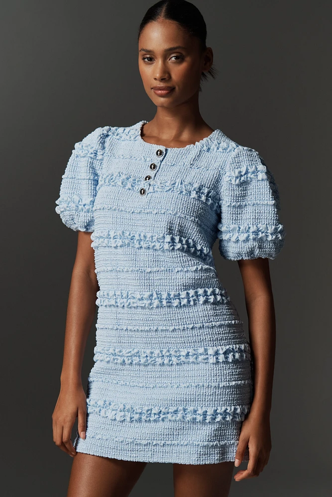 English Factory Short-Sleeve Smocked Mini Dress