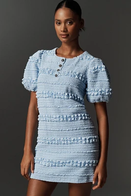 English Factory Short-Sleeve Smocked Mini Dress