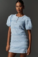 English Factory Short-Sleeve Smocked Mini Dress