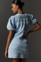 English Factory Short-Sleeve Smocked Mini Dress