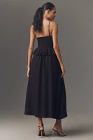 English Factory One-Shoulder Peplum Midi Dress