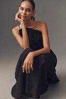 English Factory One-Shoulder Peplum Midi Dress