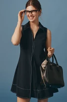 English Factory Sleeveless Collared A-Line Mini Dress