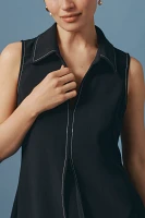 English Factory Sleeveless Collared A-Line Mini Dress