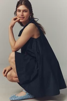 English Factory Bow-Strap Swing Mini Dress