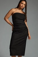 The Soleil Slim Strapless Ruched Dress