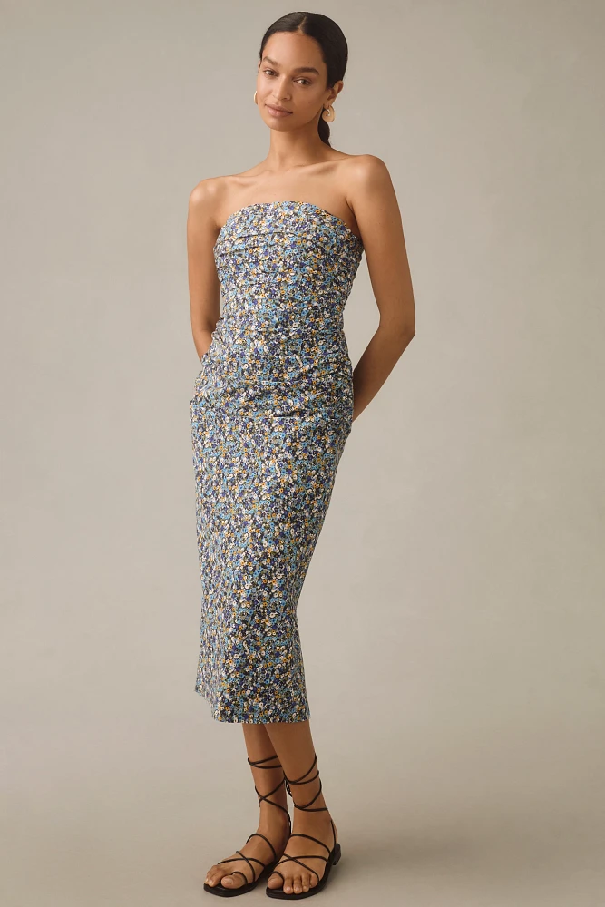 The Soleil Slim Strapless Ruched Dress: Magic Fabric Edition