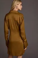 Pilcro Long-Sleeve Silky Mini Dress