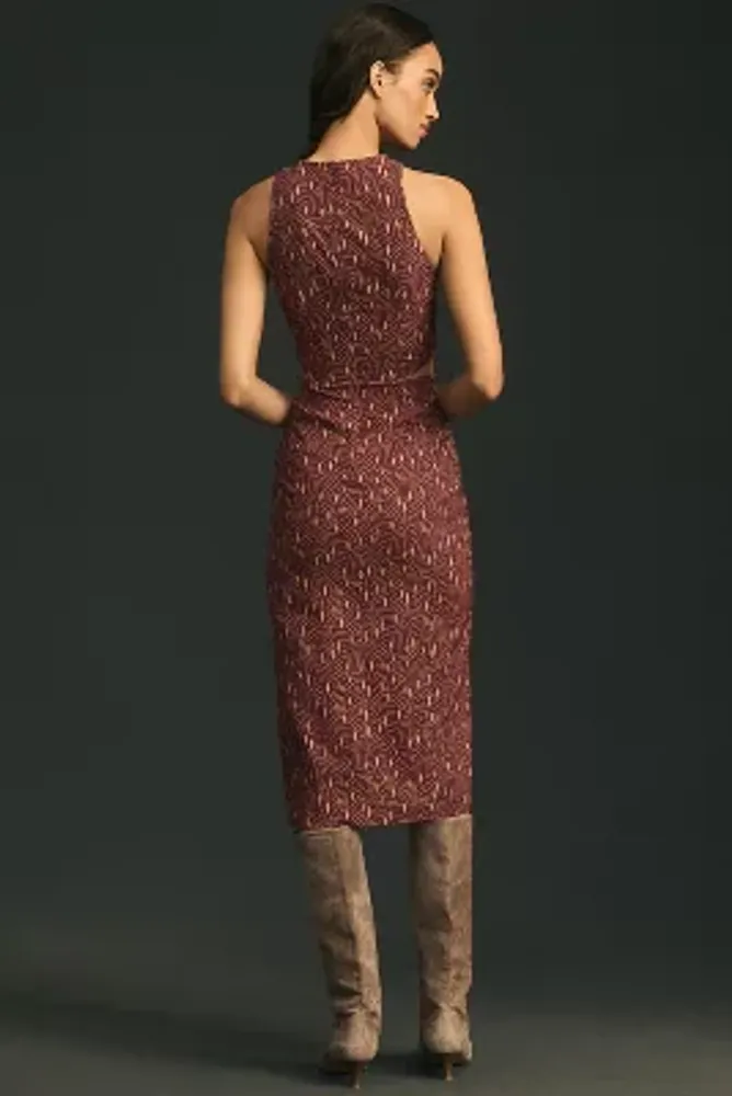 By Anthropologie Sleeveless Cutout Slim Midi Dress