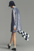 Pilcro Long-Sleeve Sequin Mini Shirt Dress