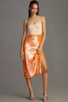 By Anthropologie Sweetheart Sequin Side-Slit Dress