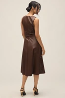 ASTR The Label Omaira Faux-Leather Midi Dress