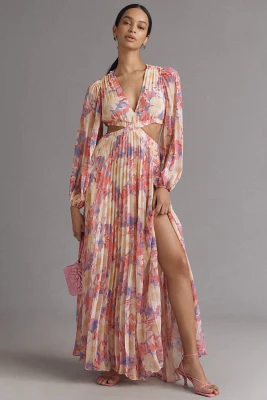 ASTR The Label Revery Long-Sleeve Cutout Maxi Dress