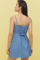 ASTR The Label Azria Linen Blend Mini Dress
