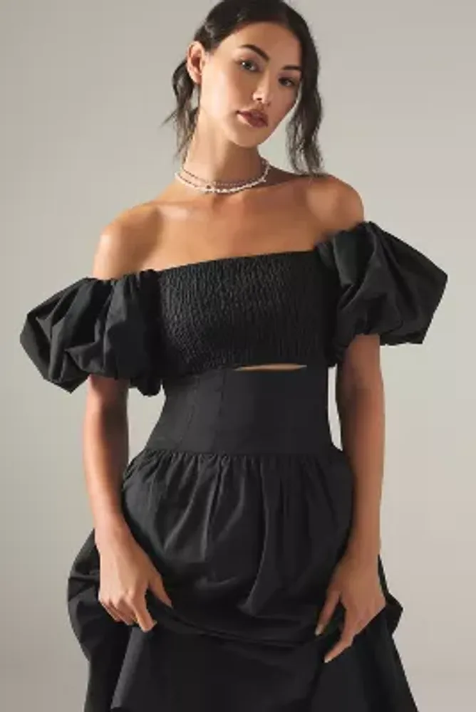 Moon River Off-The-Shoulder Cutout Maxi Dress