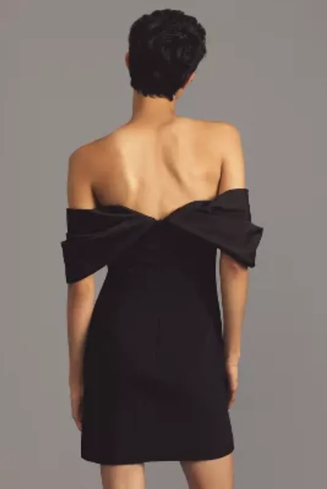 ML Monique Lhuillier Off-The-Shoulder Sweetheart Mini Dress